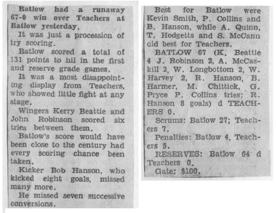1971 11 Teachers v Batlow 2
